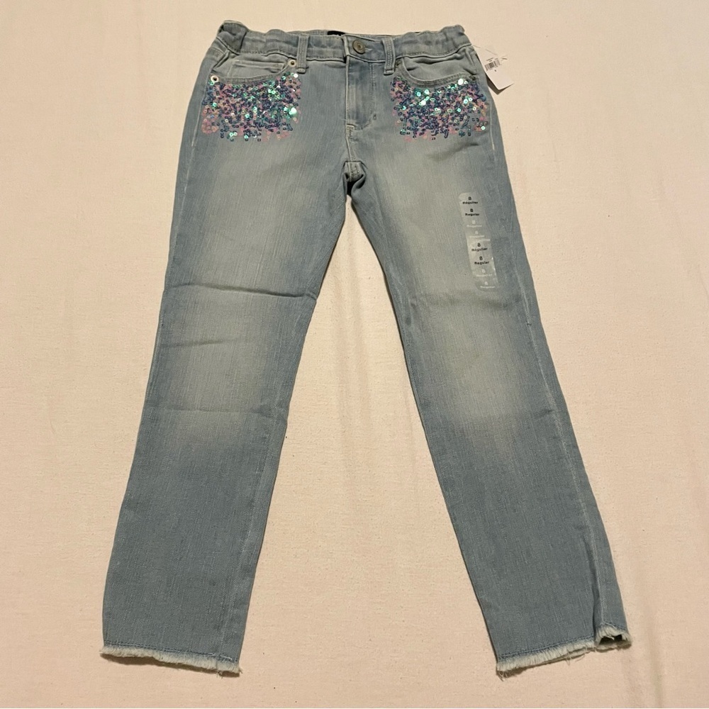 Gap Kids Sequin Super Skinny Ankle Jeans with Stretch Size 8